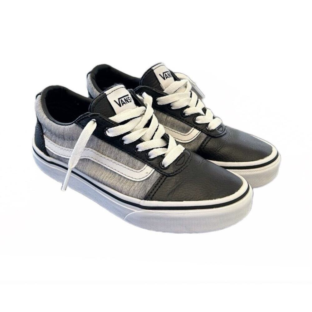 VANS Ward Low Leather & Canvas Casual Fashion Skate Shoes Sneakers Youth Size 1